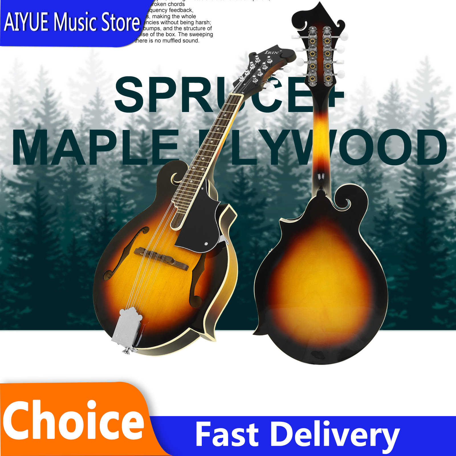 Mandolin A Style - IRIN MD-70 Mandolin Spruce Plywood Maple