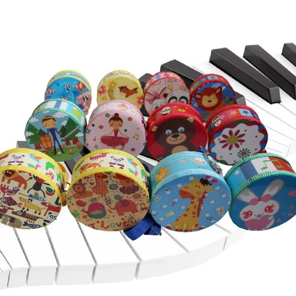 Musical Instrument With Hand - Wooden Children's Drum Double Sided Drum