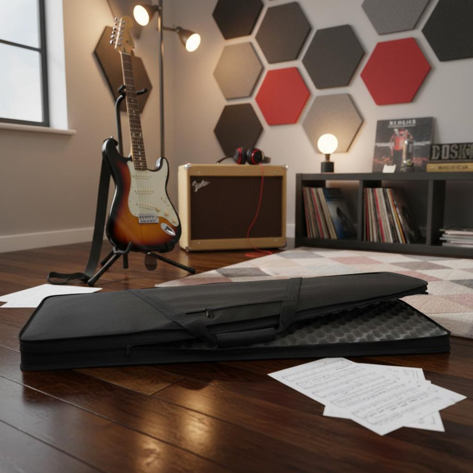 Lightweight Foam Guitar Case W - Musical Instrument ____ 评论和价格