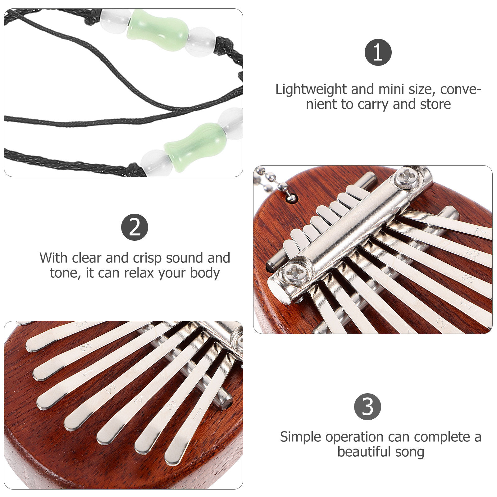 1Set 8 Keys Kalimba Thumb Pian - A Musical Instrument With Keys 评论和价格